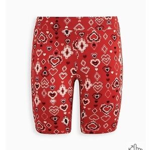 Torrid Red heart americana, 9 Inch, Bike Short, Size 1x
